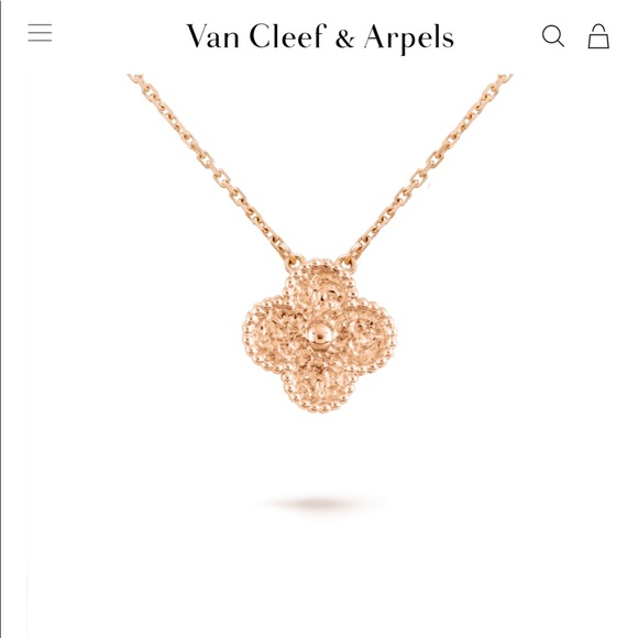 (SOLD) Van Cleef & Arpels Vintage Alhambra Pendant Rose Gold Necklace - Picture 1 of 14